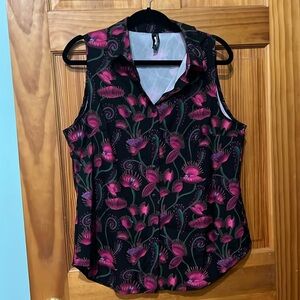Blackmilk Venus Fly Trap Sleeveless Button Up